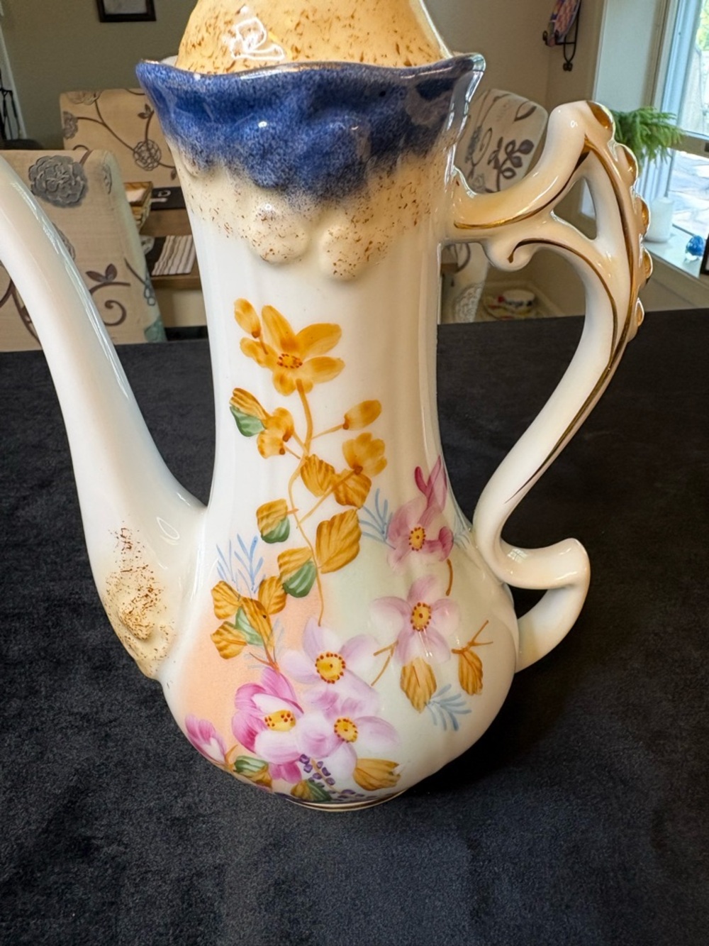 Elegant Porcelain Teapot/ Porcelain Coffee Pot/ Victorian Style Teapot - Picture 3 of 9